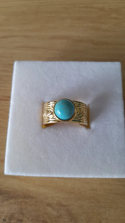 Bague manchette - pierres naturelles