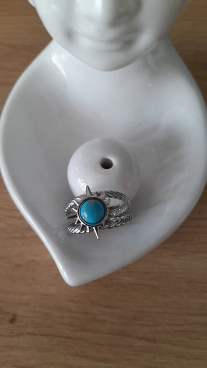 Bague soleil - pierres naturelles