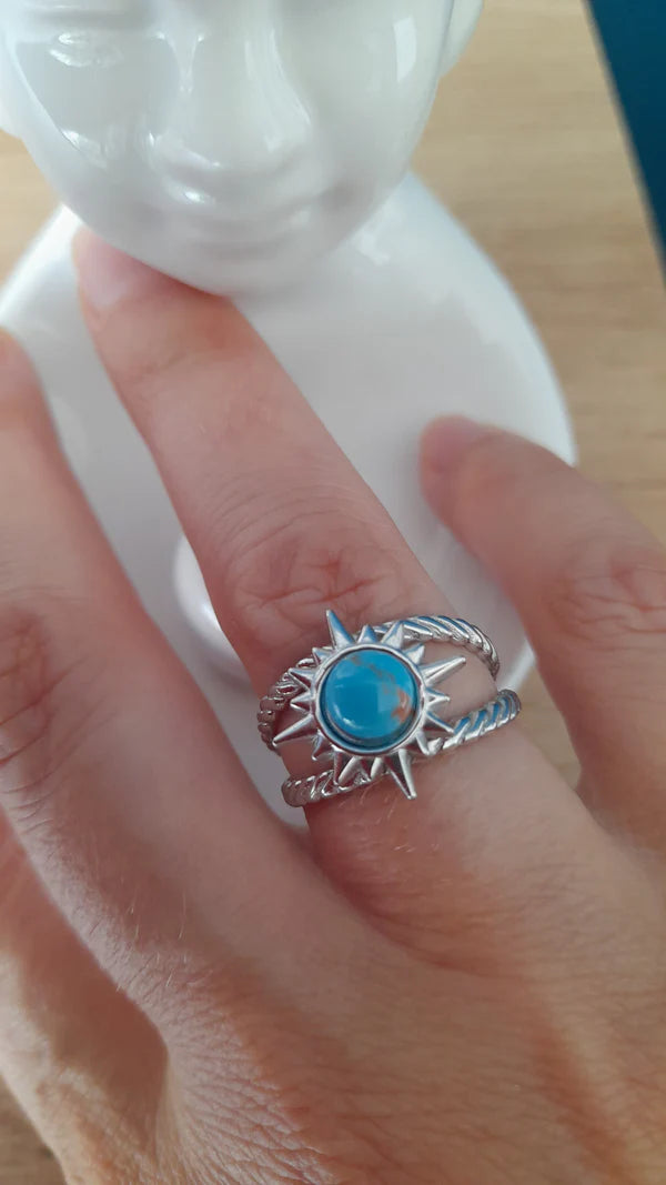 Bague soleil - pierres naturelles